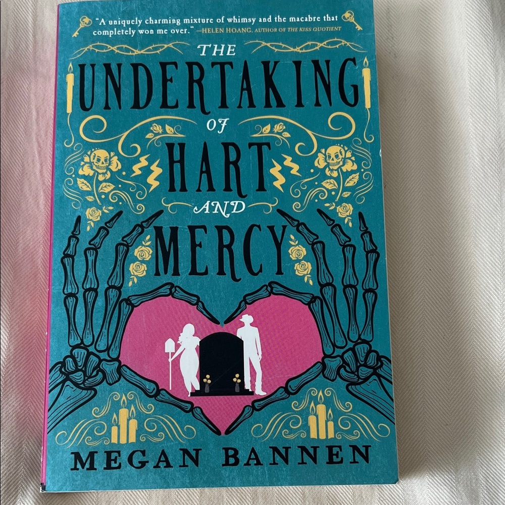 The Undertaking of Hart and Mercy by Megan Bannen - Teal & Pink Hardcover